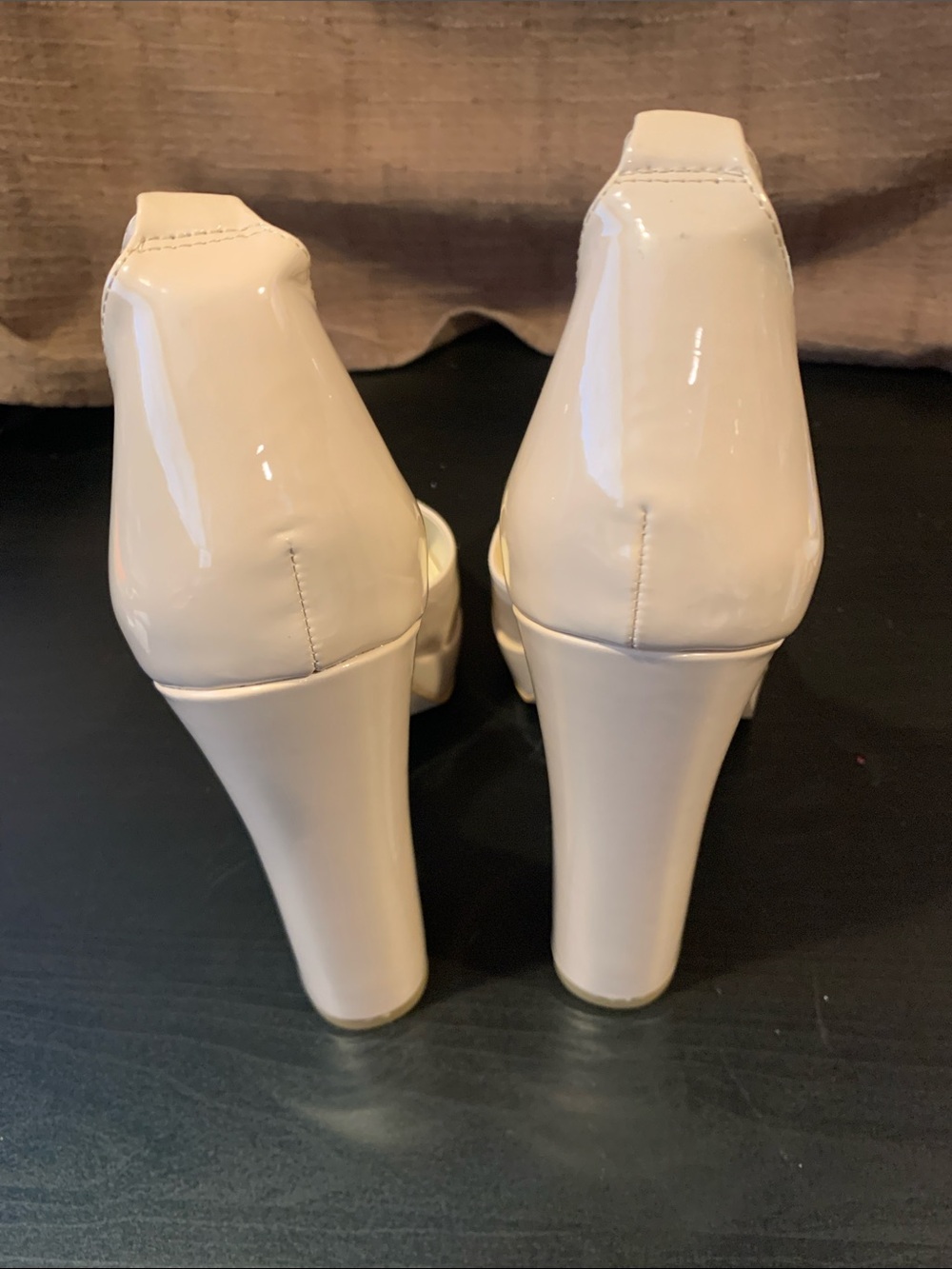 Ankle-Strap Block Heels in Nude - Picture 7 of 8